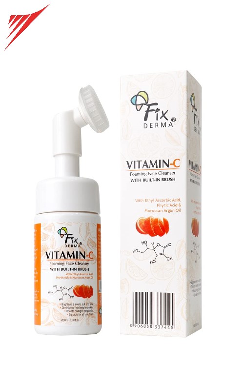 Fixderma Vitamin-C Foaming Face Cleanser with Built-in-Brush 100 ml