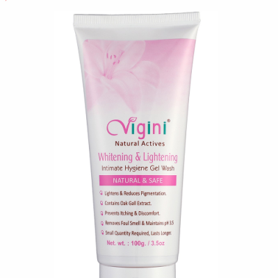 Vigini 100% Natural Actives Whitening & Lightening Intimate Feminine Hygiene Gel Wash 100 gm