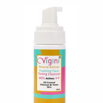 Vigini 30% Natural Actives Foaming Face Toning Cleanser 150 ml