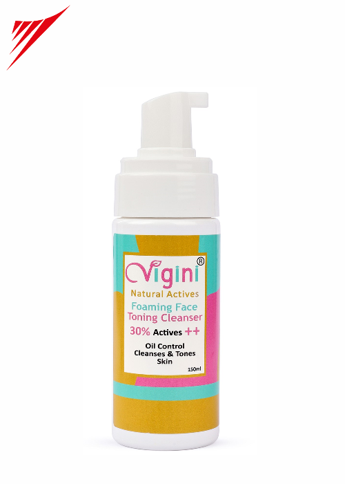 Vigini 30% Natural Actives Foaming Face Toning Cleanser 150 ml
